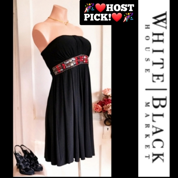 White House Black Market Dresses & Skirts - WHBM Strapless Black cocktail Dress Size 8